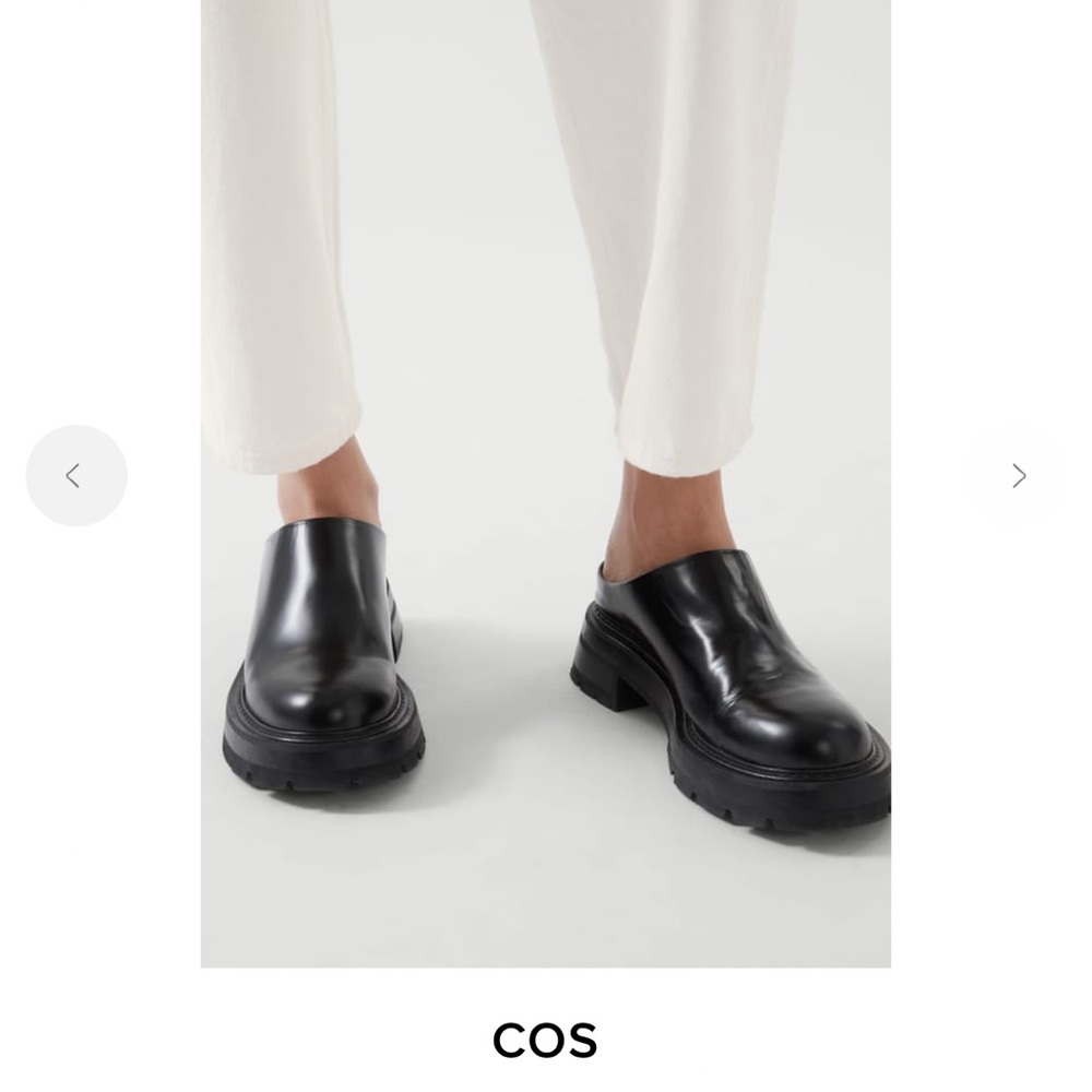 COS Black Leather Mules